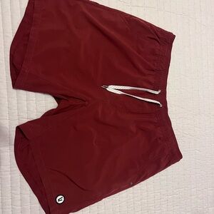 Burgundy Vuori Kore Shorts with drawstring, XL